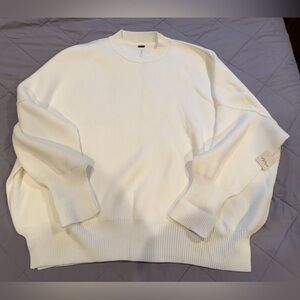 Free People Cream Crew Neck Sweater